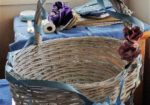 Large White Decorated Basket - Large White Decorated Basket